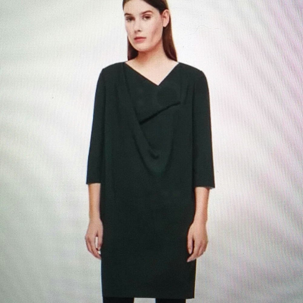 COS - drape jersey deep green dress
